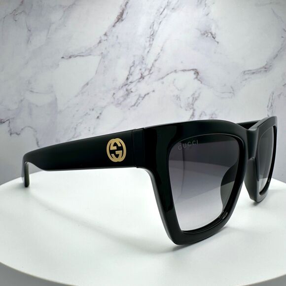 New GUCCI Sunglasses Black Square Authentic main image 5